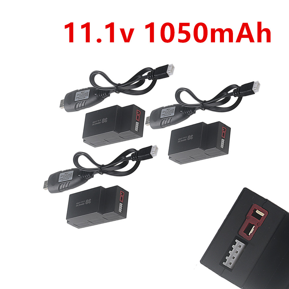 Rc Hobby Truck - 3s 11.1V 1050mAh แบตเตอรี่ลิโปแบบชาร์จไฟได้และเครื่องชาร์จ USB สำหรับเอ็มเจเอ็กซ์