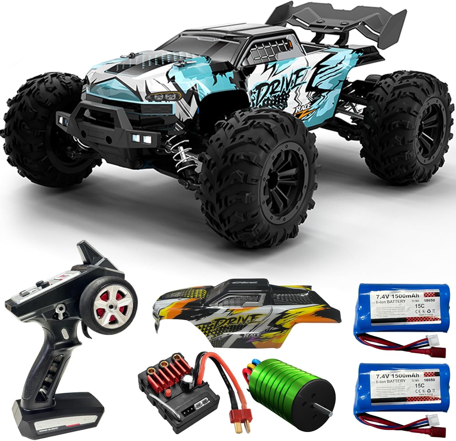 Rc Hobby Grade Monster Truck - รถบังคับวิทยุแบบไร้แปรงถ่าน ขนาด 1:16 - ความเร็วสูง 50+