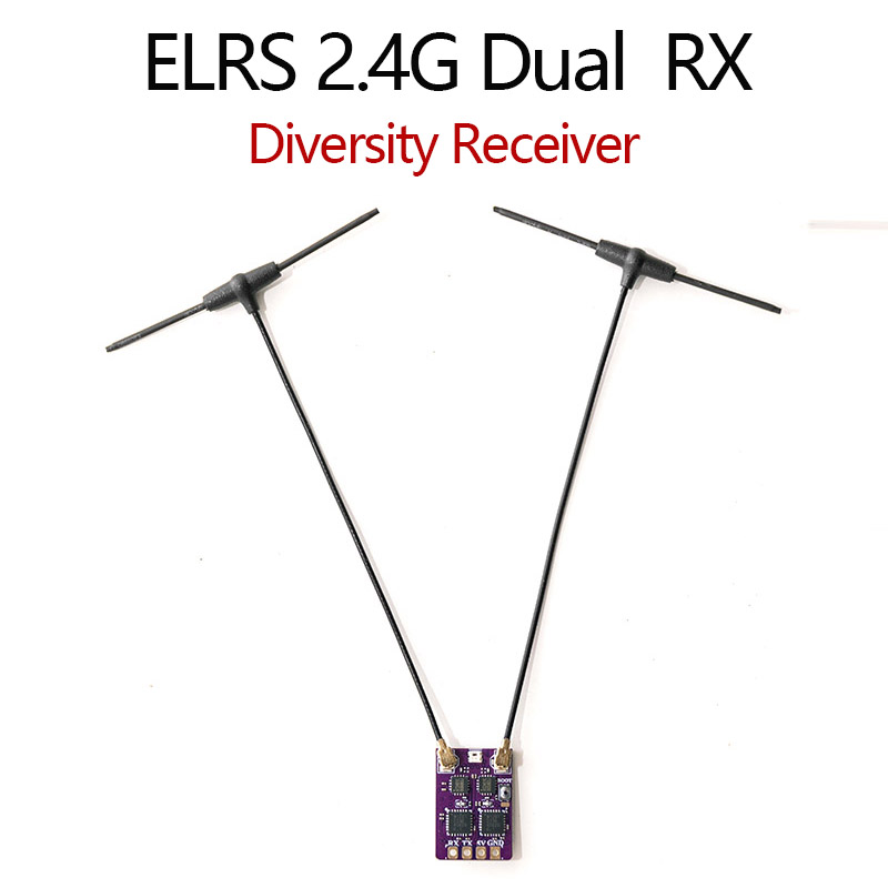 Rc Hobby Fly Store - ELRS 2.4G ตัวรับสัญญาณความหลากหลายเสาอากาศคู่ RX TCXO ในตัวสําหรับ