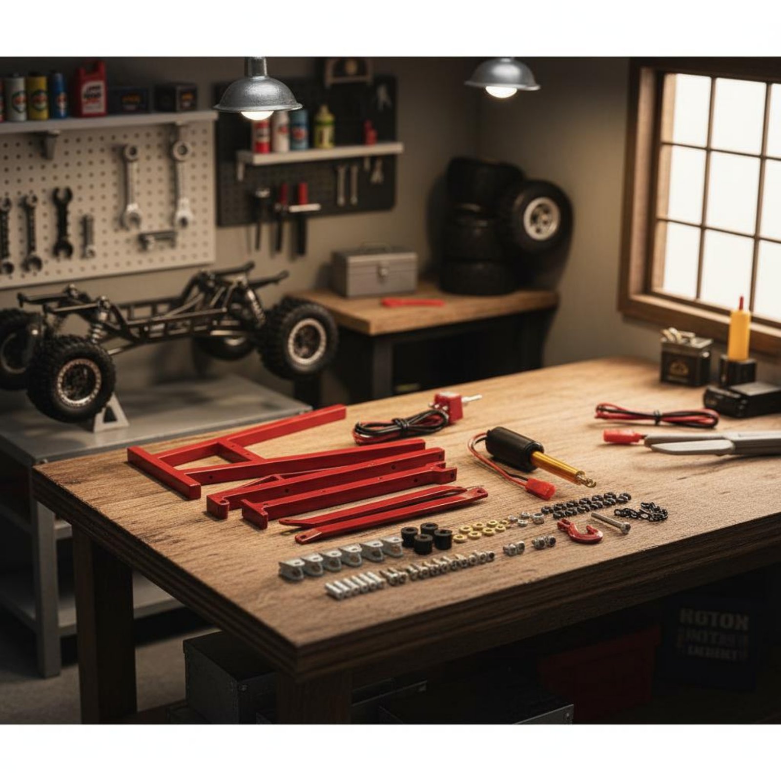 Rc Hobby Garage - ชุดอุปกรณ์โรงรถขนาด 1/10 สำหรับงานอดิเรก โชว์โมเดล รถ RC