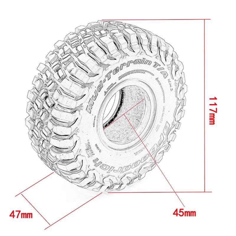 RC รถ 1.9 นิ้ว 117 มม.ยาง Rock - Rc Crawler 4X4 บทวิจารณ์และราคา