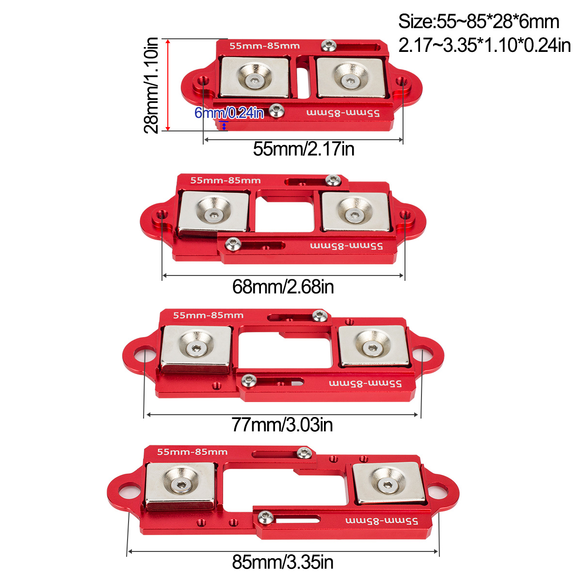 4PCS 55-85 มม.แม่เหล็กโพสต์ที่ - Body Shell Rc บทวิจารณ์และราคา