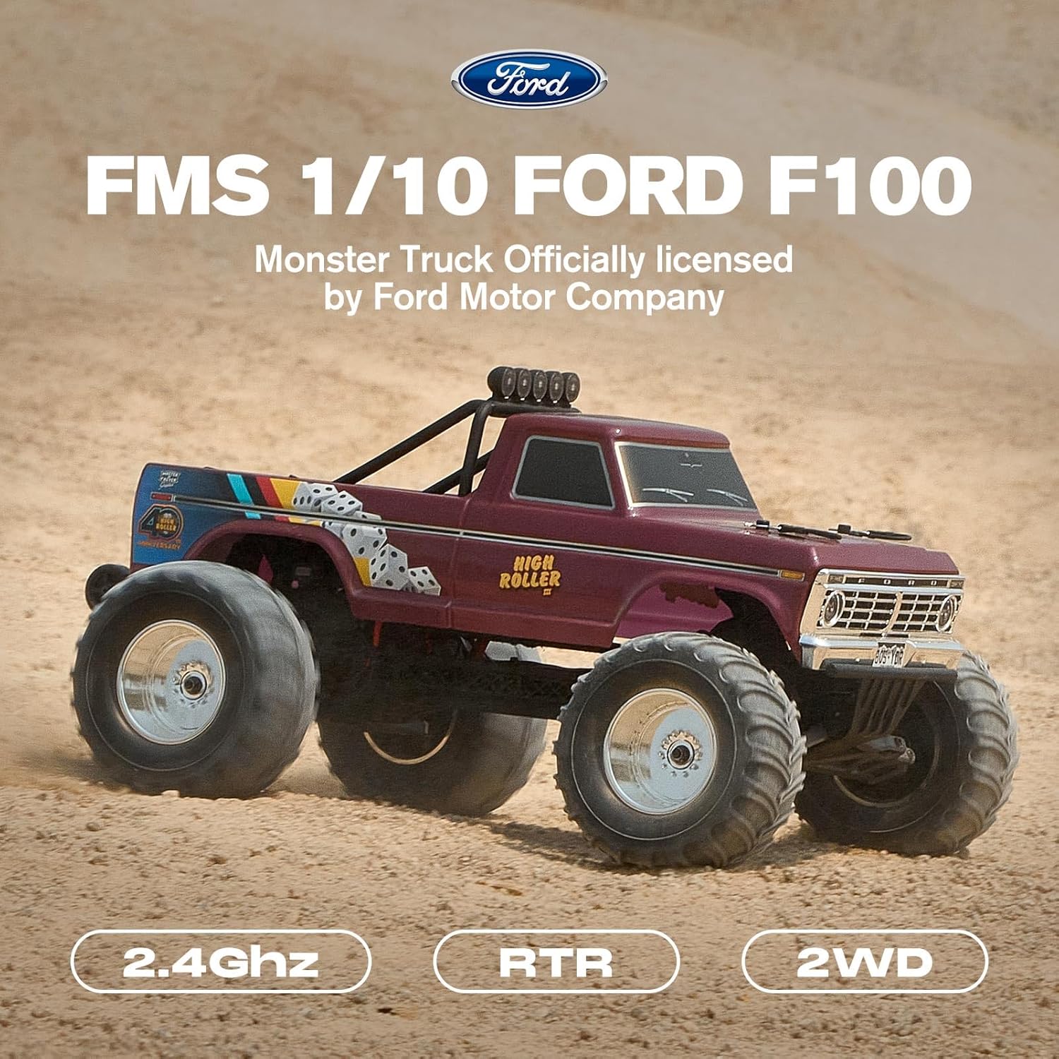 รถบรรทุกฟอร์ด F-100 RC ขนาด 1/ - Rc Hobby Grade Monster Truck บทวิจารณ์และราคา