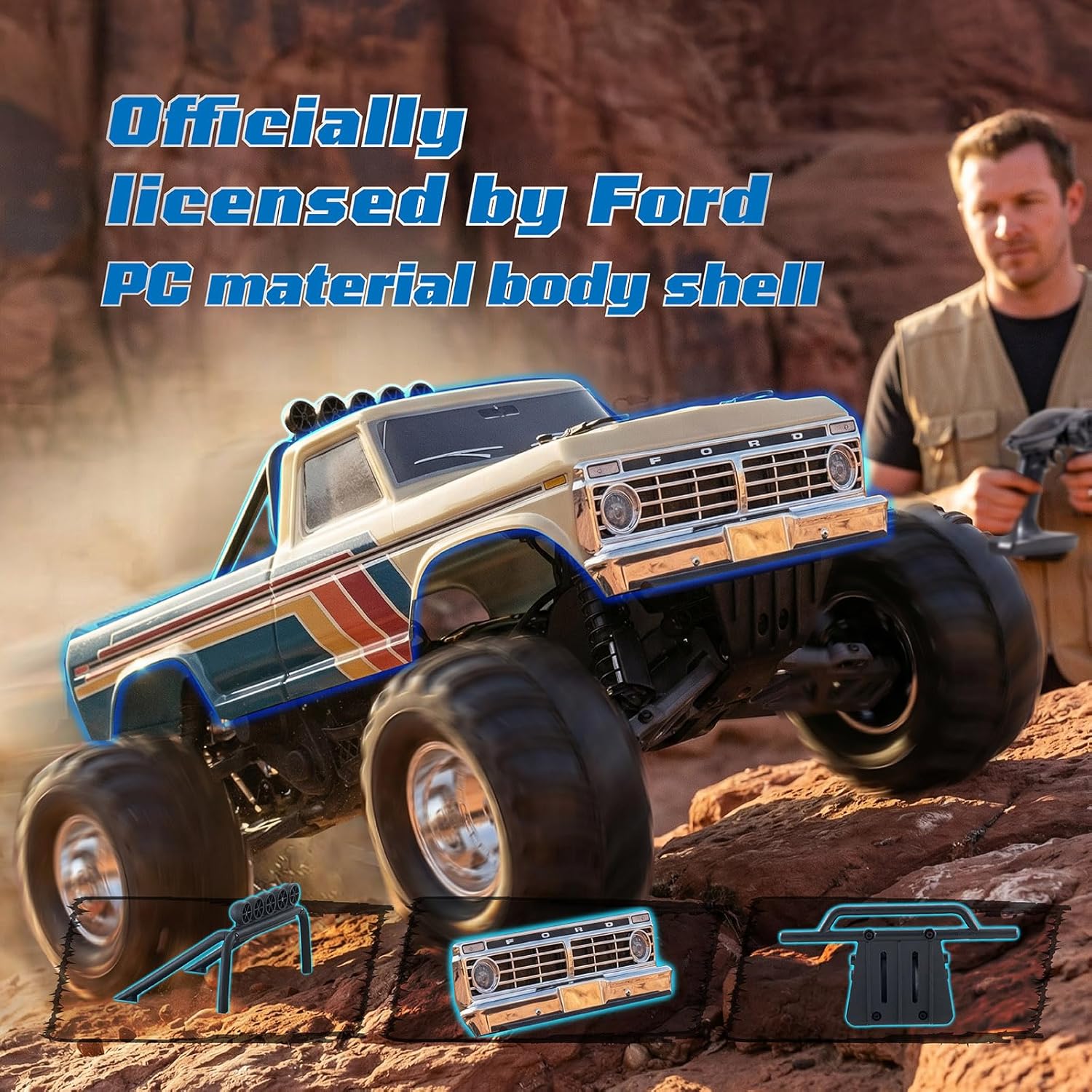 รถบรรทุกมอนสเตอร์ฟอร์ด F-100 แ - Rc Hobby Grade Monster Truck บทวิจารณ์และราคา